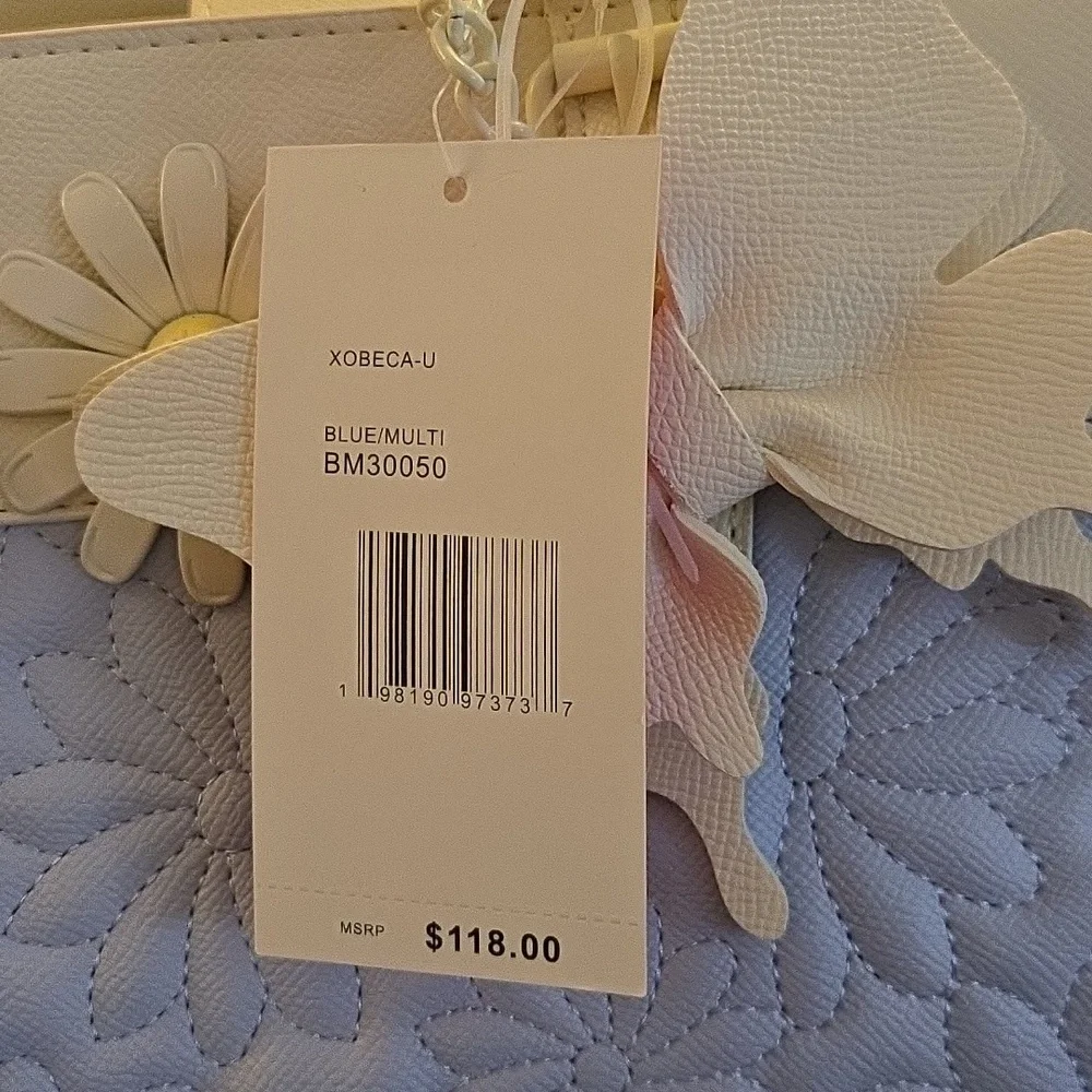 Betsey Johnson Blue Flower Tote - NWT - Picture 3 of 9